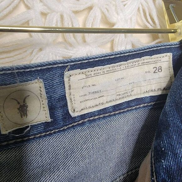 Allsaints Spitalfields Distressed Button fly Medium Wash Denim Jeans 28 - Picture 3 of 11